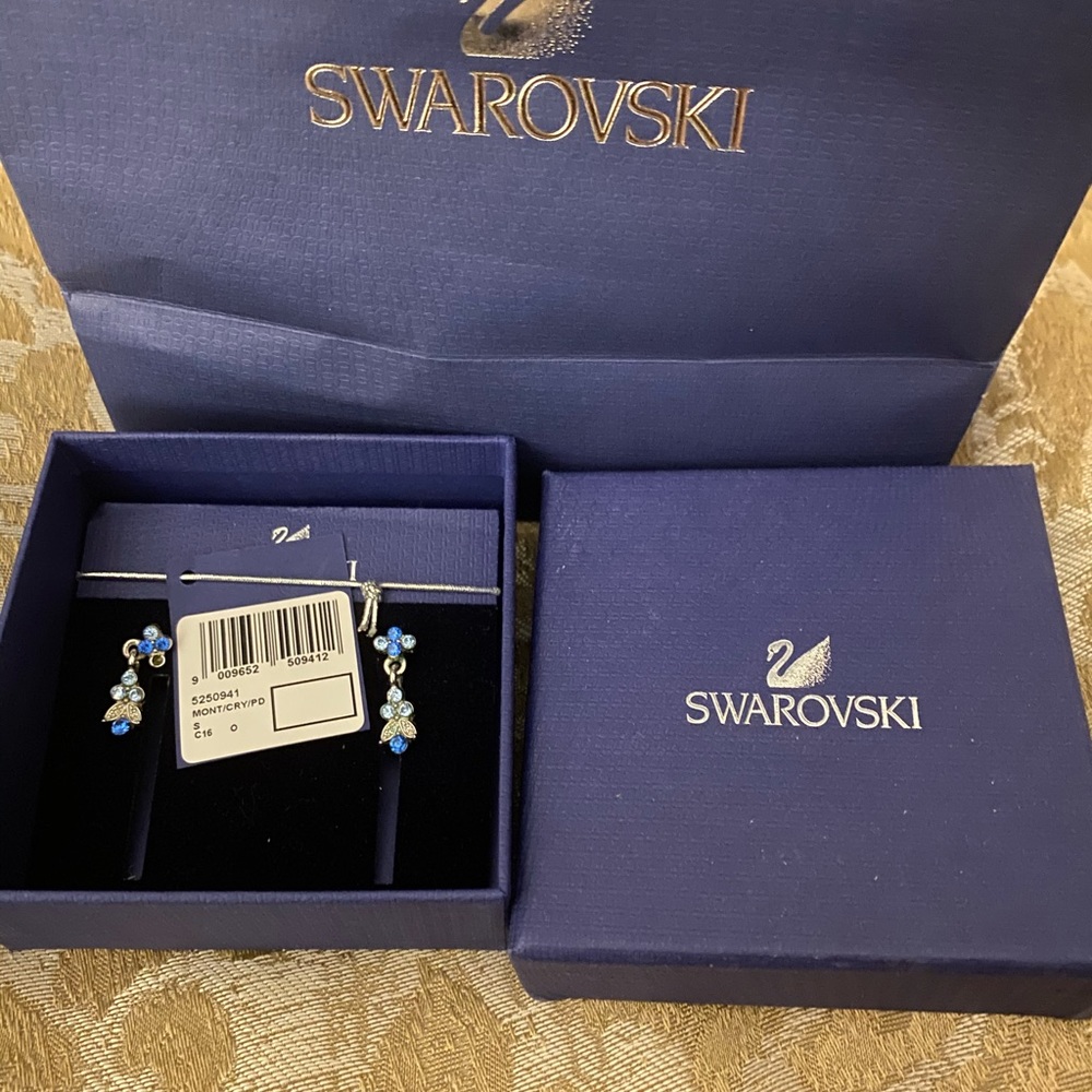 Swarovski earrings blue long